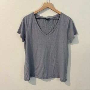 Splendid Striped Cotton Blend V-Neck Short‎ Sleeve Tee Size L